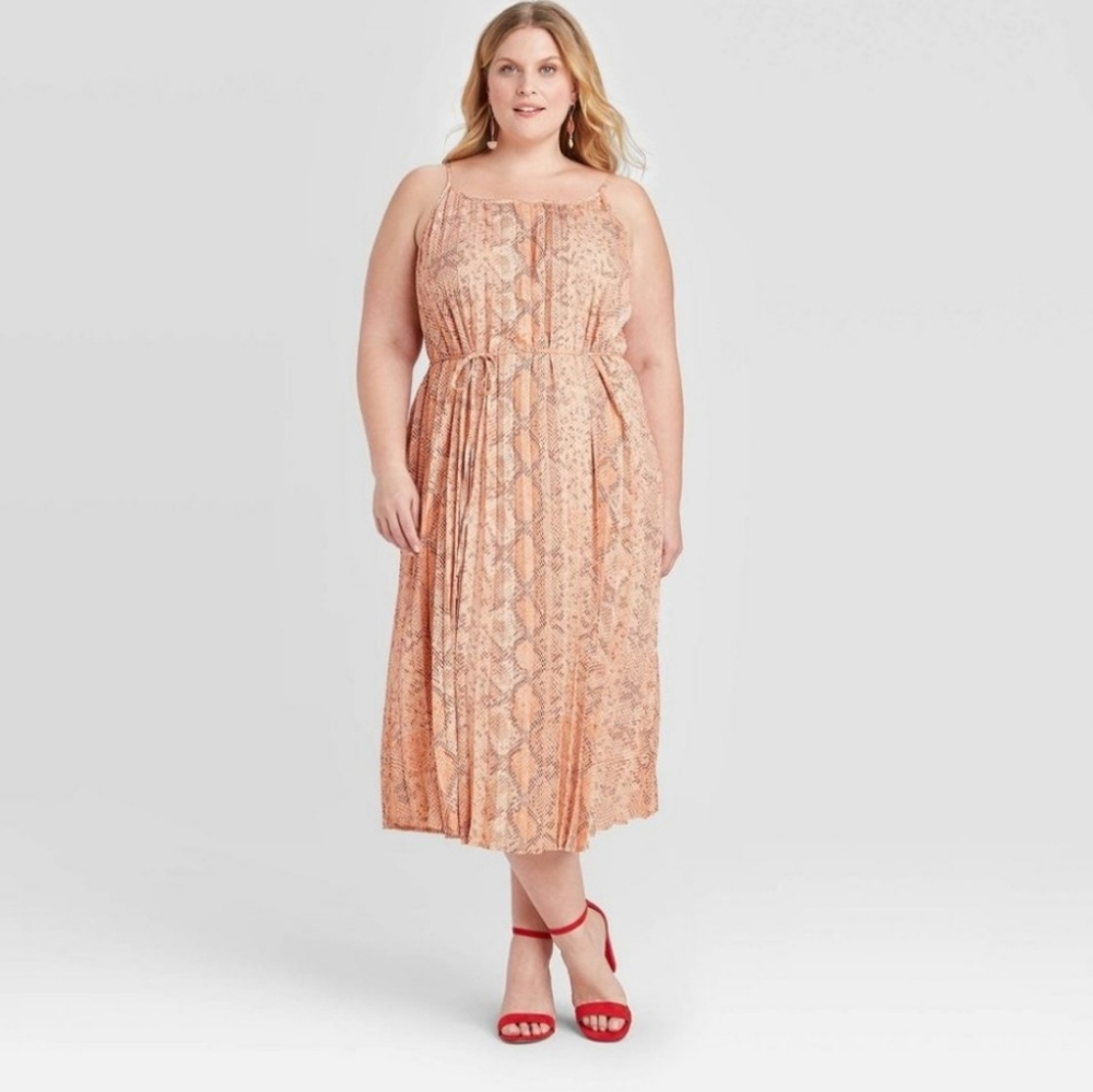 Ava & Viv Plus Sized Pleated Tank Dress